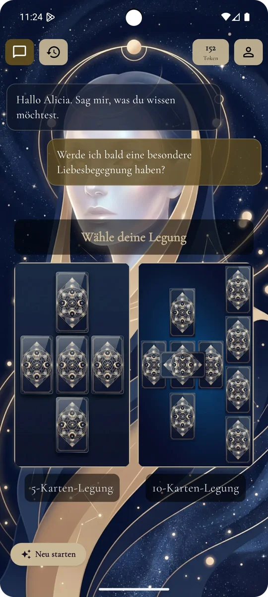 Frage und Legungsauswahl