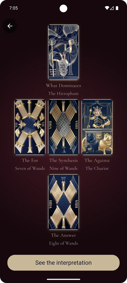 Five-Card Cross result