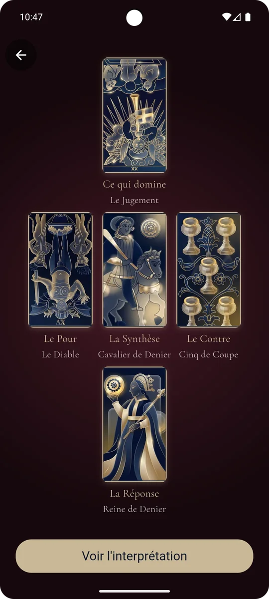 Tirage en Croix 5 cartes